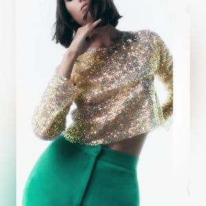 Zara sequin crop top